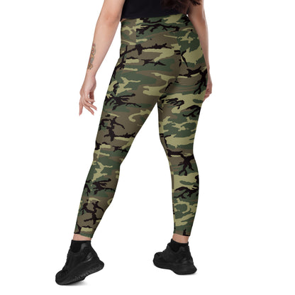 American ERDL Cold War RANGER Woodland CAMO Leggings with pockets - Womens With Pockets