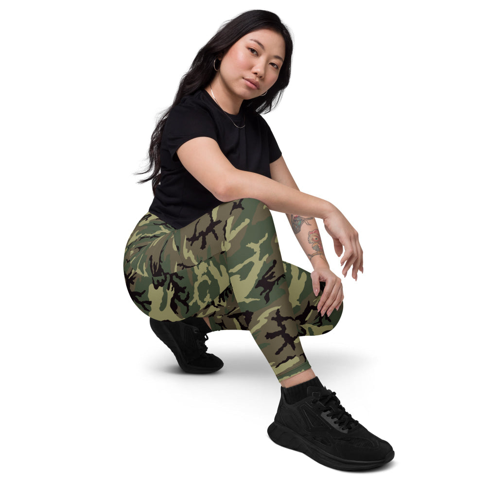 American ERDL Cold War RANGER Woodland CAMO Leggings with pockets - Womens With Pockets