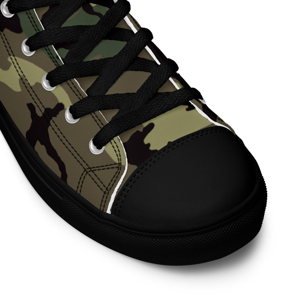 American ERDL Cold War RANGER Woodland CAMO Men’s high top canvas shoes - Mens High Top Canvas Shoes