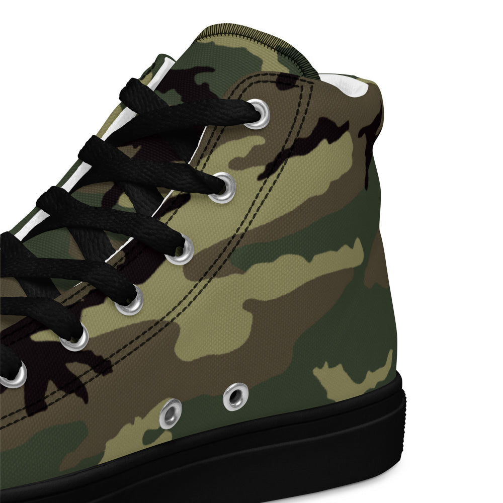 American ERDL Cold War RANGER Woodland CAMO Men’s high top canvas shoes - Mens High Top Canvas Shoes