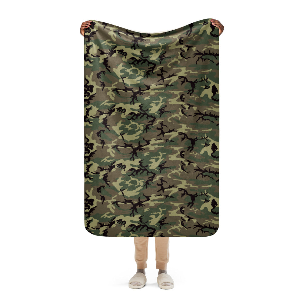 American ERDL Cold War RANGER Woodland CAMO Sherpa blanket - 37″×57″ - Blanket