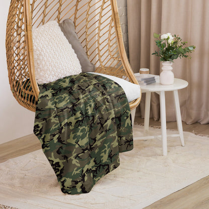 American ERDL Cold War RANGER Woodland CAMO Sherpa blanket - Blanket