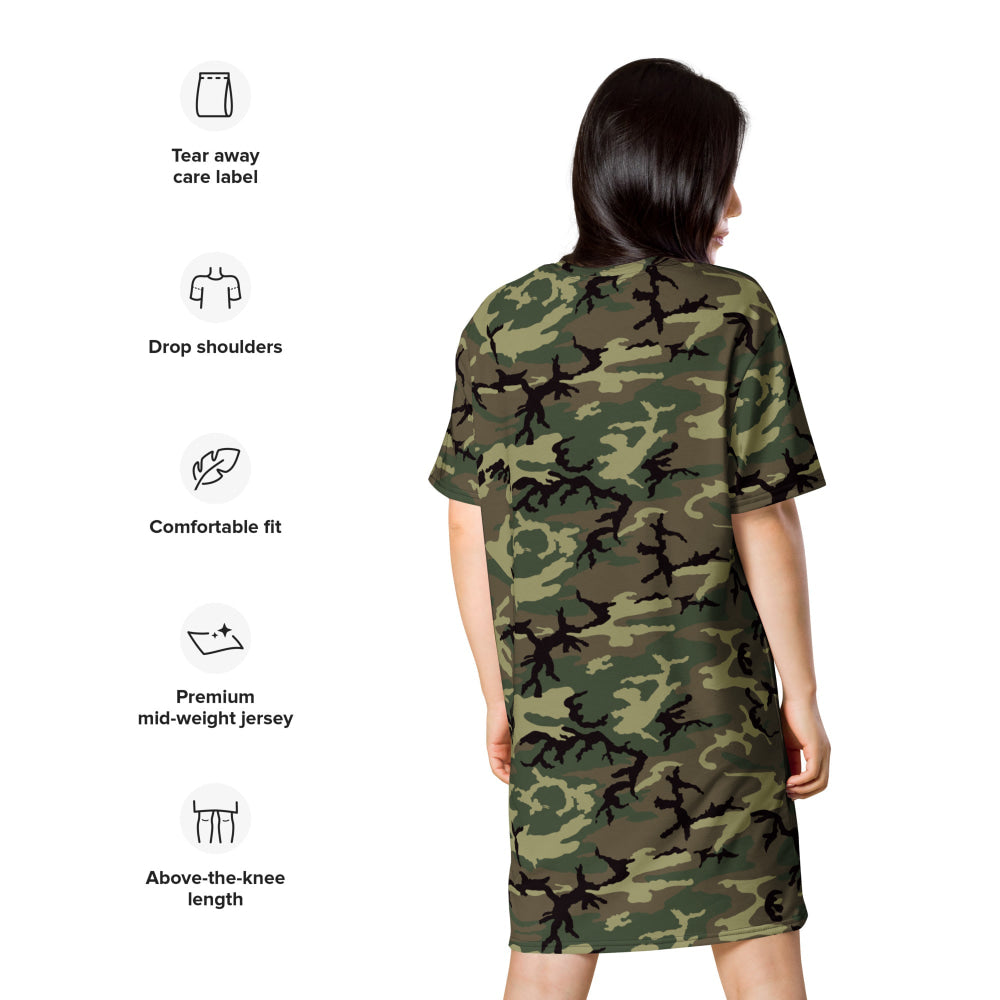 American ERDL Cold War RANGER Woodland CAMO T-shirt dress - Womens T-Shirt Dress