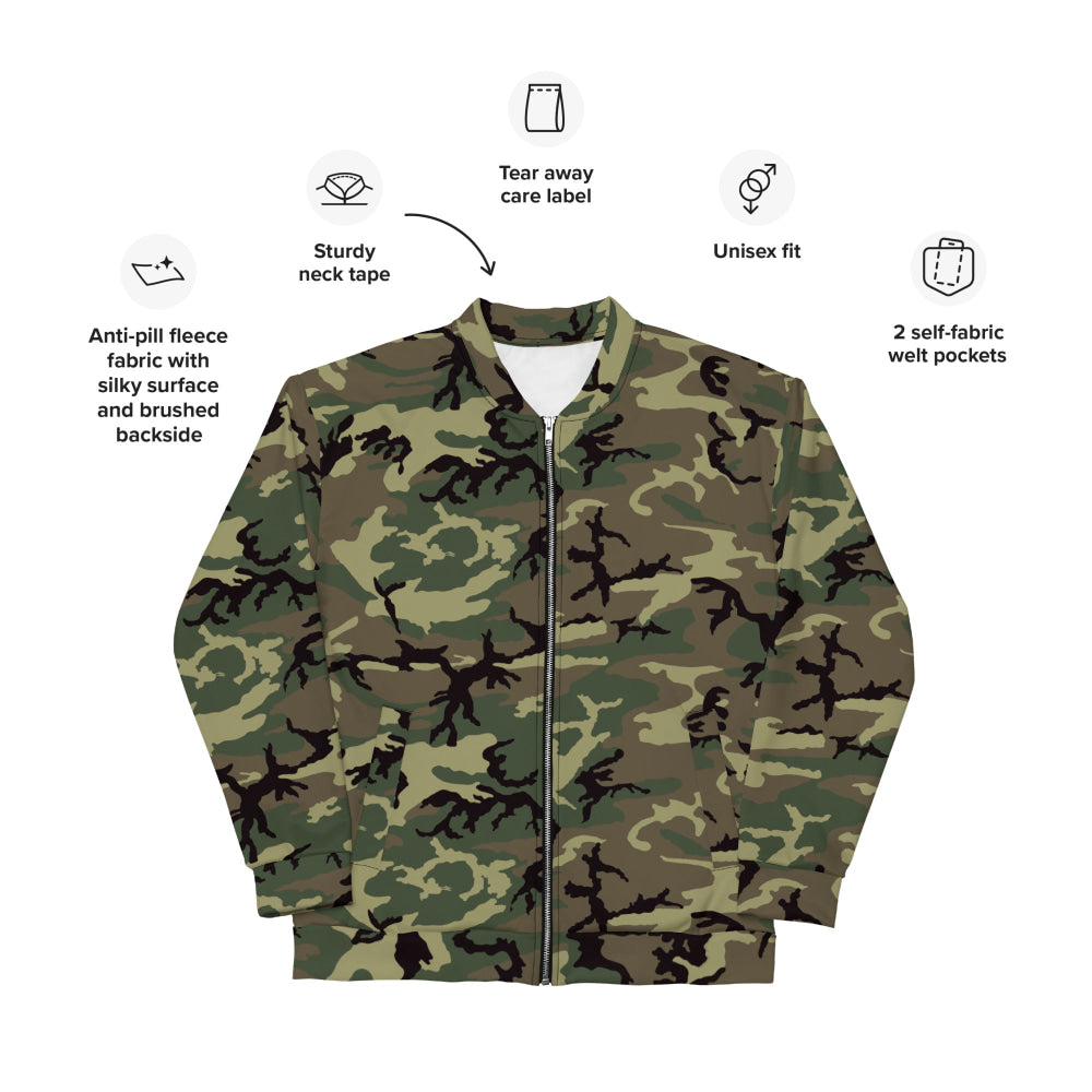 American ERDL Cold War RANGER Woodland CAMO Unisex Bomber Jacket