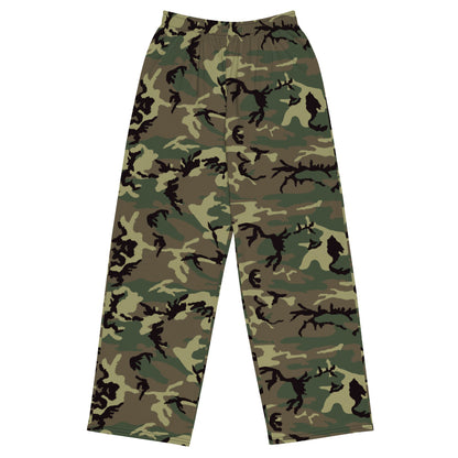 American ERDL Cold War RANGER Woodland CAMO unisex wide-leg pants - 2XS - Unisex Wide-Leg Pants