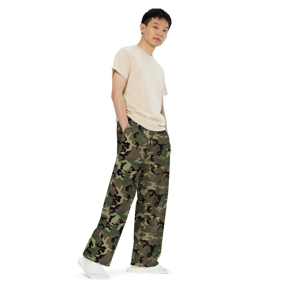 American ERDL Cold War RANGER Woodland CAMO unisex wide-leg pants - Unisex Wide-Leg Pants