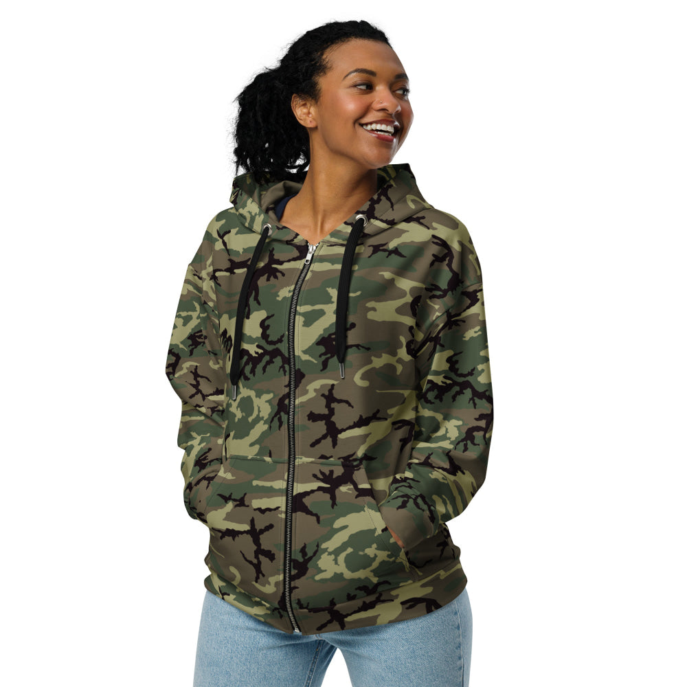 American ERDL Cold War RANGER Woodland CAMO Unisex zip hoodie - Zip Hoodie