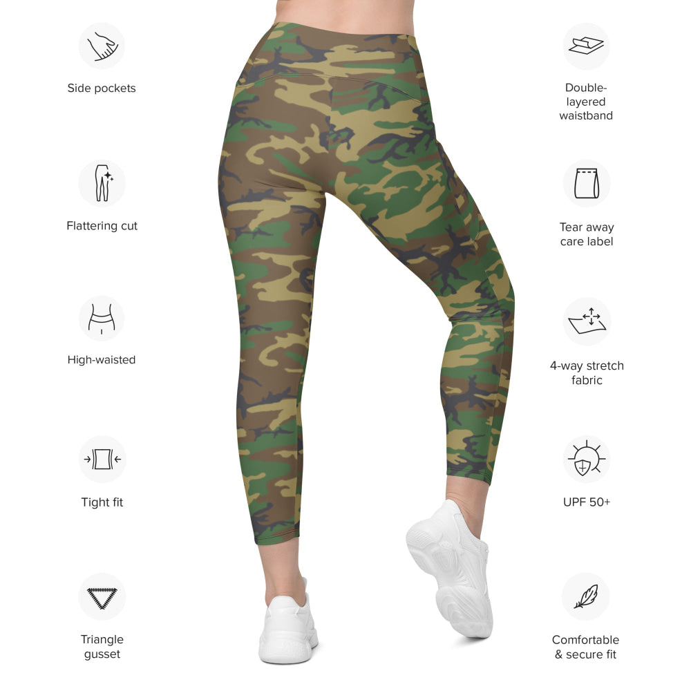 American ERDL Highland CAMO Leggings with pockets - Womens With Pockets