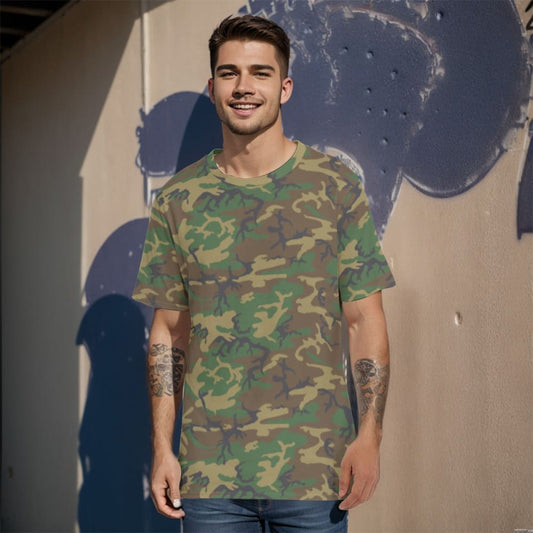 American ERDL Highland CAMO Men’s 100% Cotton T-Shirt - XS / White - Mens