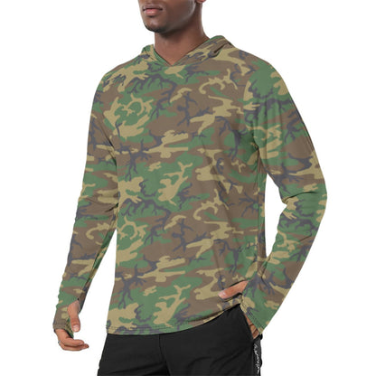 American ERDL Highland CAMO Mens Sunscreen Sports Hoodie With Thumb Holes Hoodies