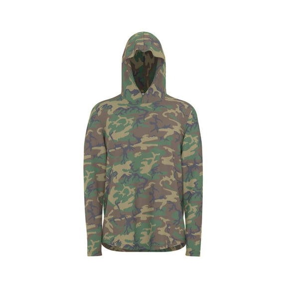 American ERDL Highland CAMO Men’s Sunscreen Sports Hoodie With Thumb Holes - Mens Sunscreen Sports Hoodie With Thumb Holes