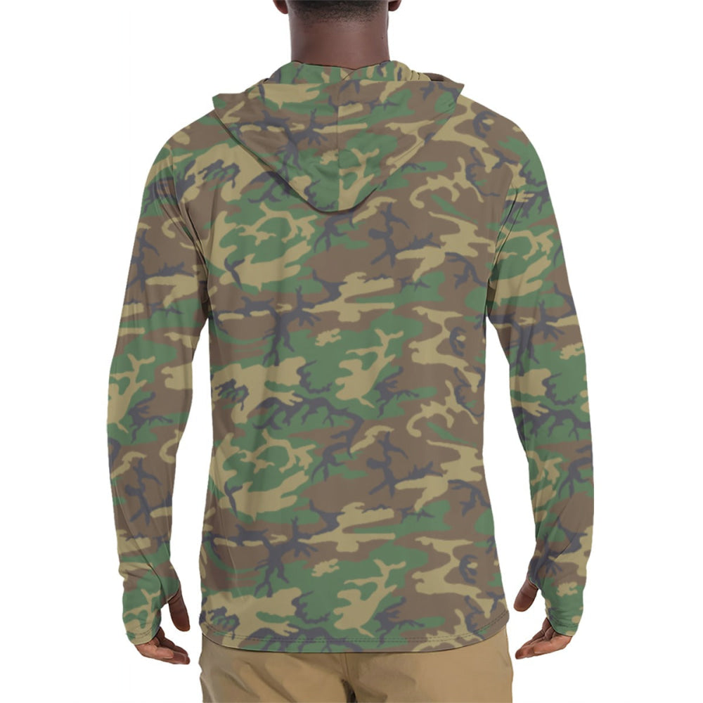 American ERDL Highland CAMO Men’s Sunscreen Sports Hoodie With Thumb Holes - Mens