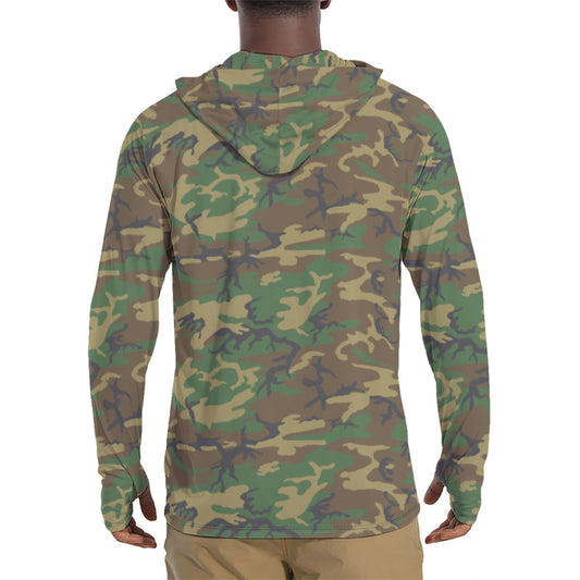 American ERDL Highland CAMO Mens Sunscreen Sports Hoodie With Thumb Holes Hoodies