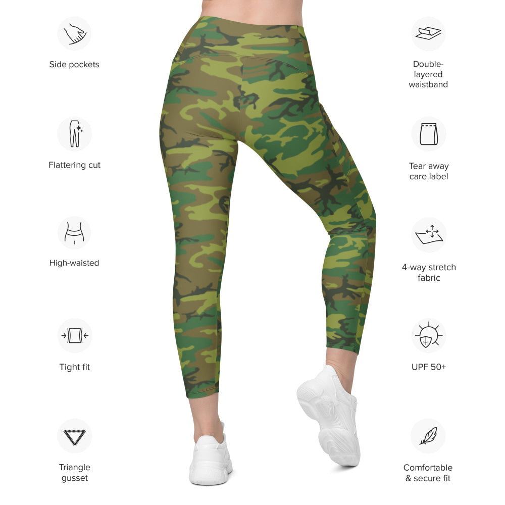 American ERDL Lowland CAMO Leggings with pockets - Womens With Pockets