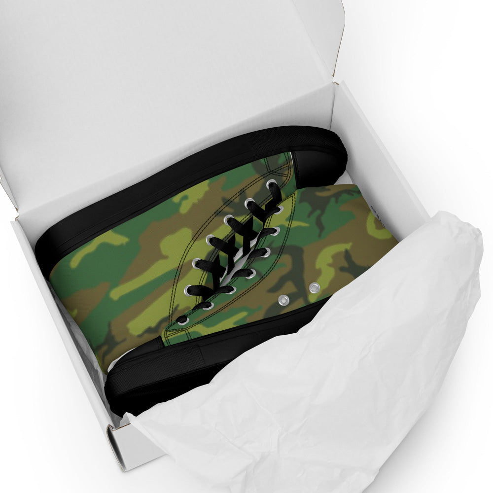 American ERDL Lowland CAMO Men’s high top canvas shoes - Mens High Top Canvas Shoes