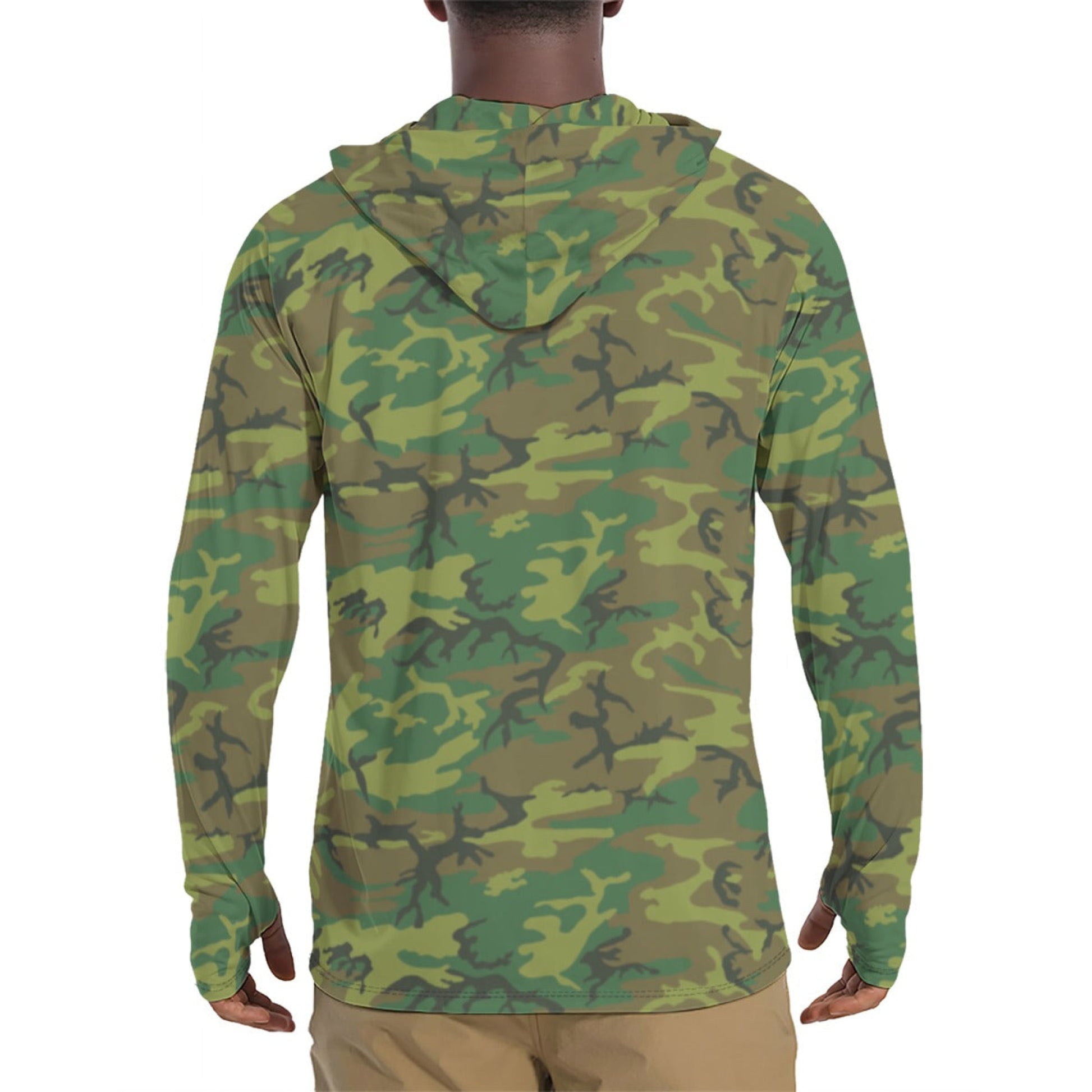 American ERDL Lowland CAMO Mens Sunscreen Sports Hoodie With Thumb Holes - Hoodies