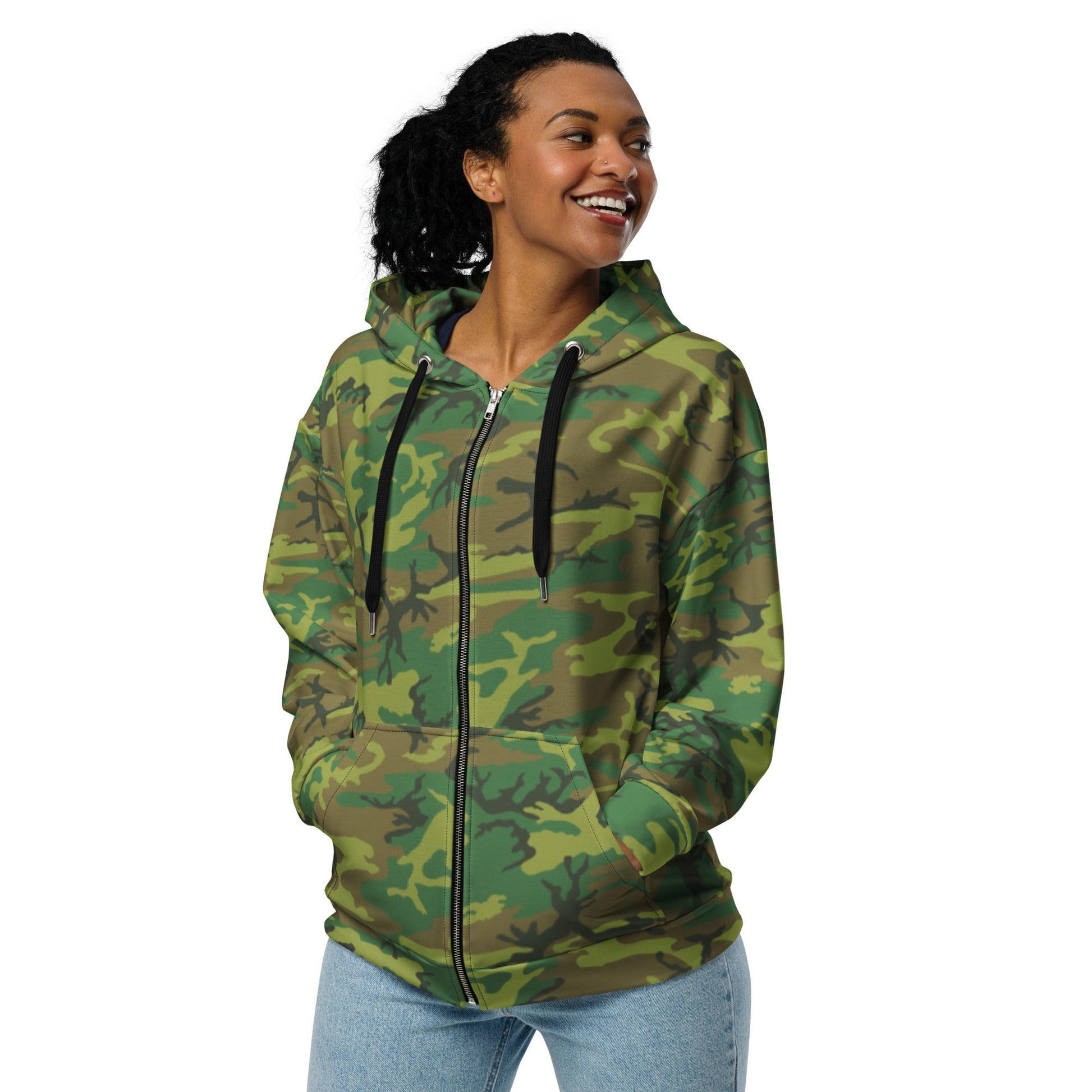 American ERDL Lowland CAMO Unisex zip hoodie - Zip Hoodies