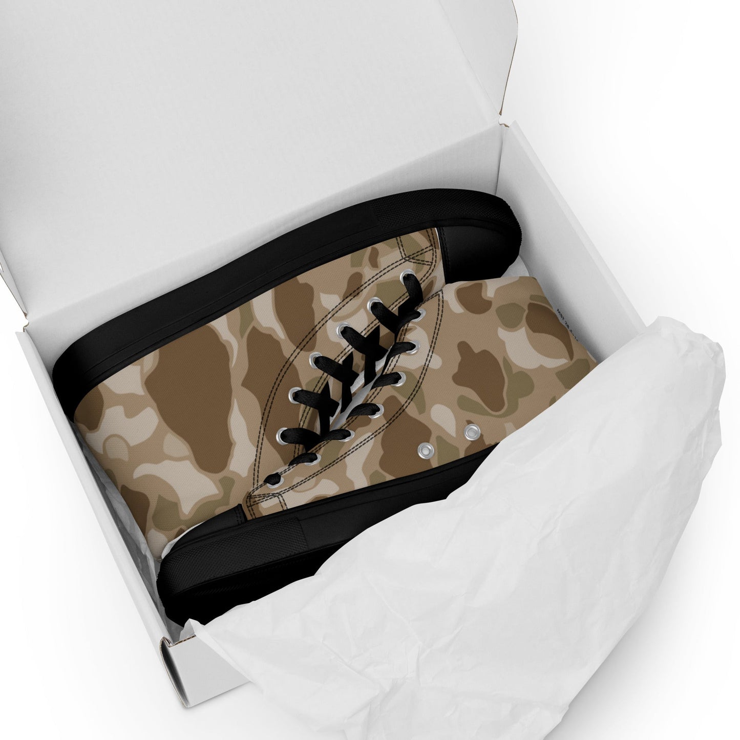 American Frog Skin Arid CAMO Mens high top canvas shoes - High Top Canvas Shoes