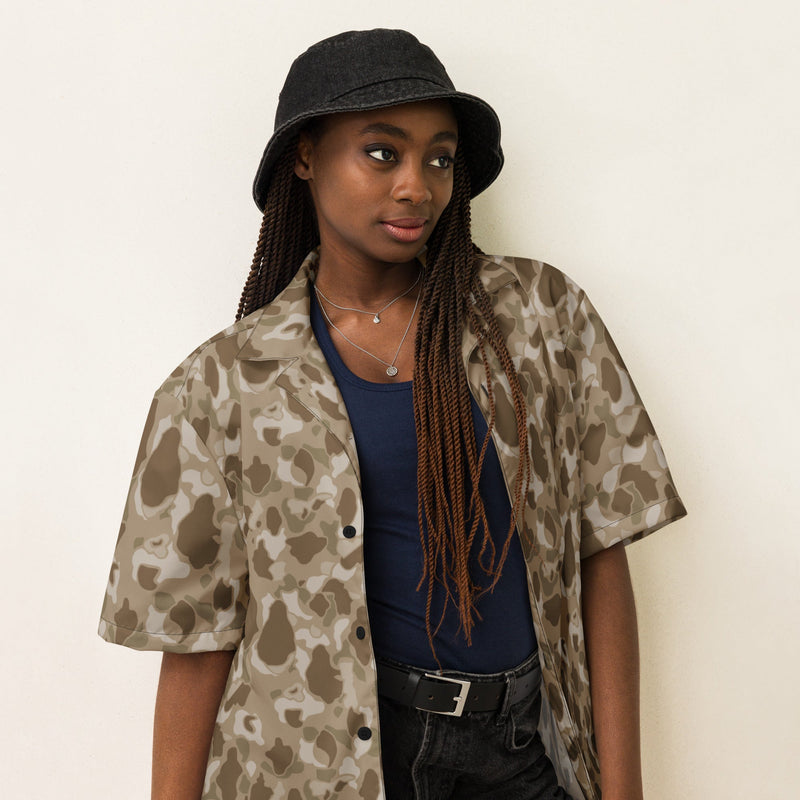 American Frog Skin Arid CAMO Unisex Short-Sleeve Button Shirt