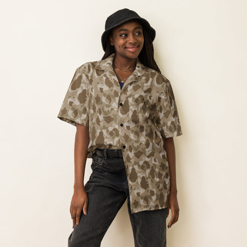 American Frog Skin Arid CAMO Unisex Short-Sleeve Button Shirt