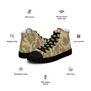 Frog Skin Coastal Sand CAMO Mens High-Top Canvas Shoes