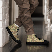 Frog Skin Coastal Sand CAMO Mens High-Top Canvas Shoes - Black / 5