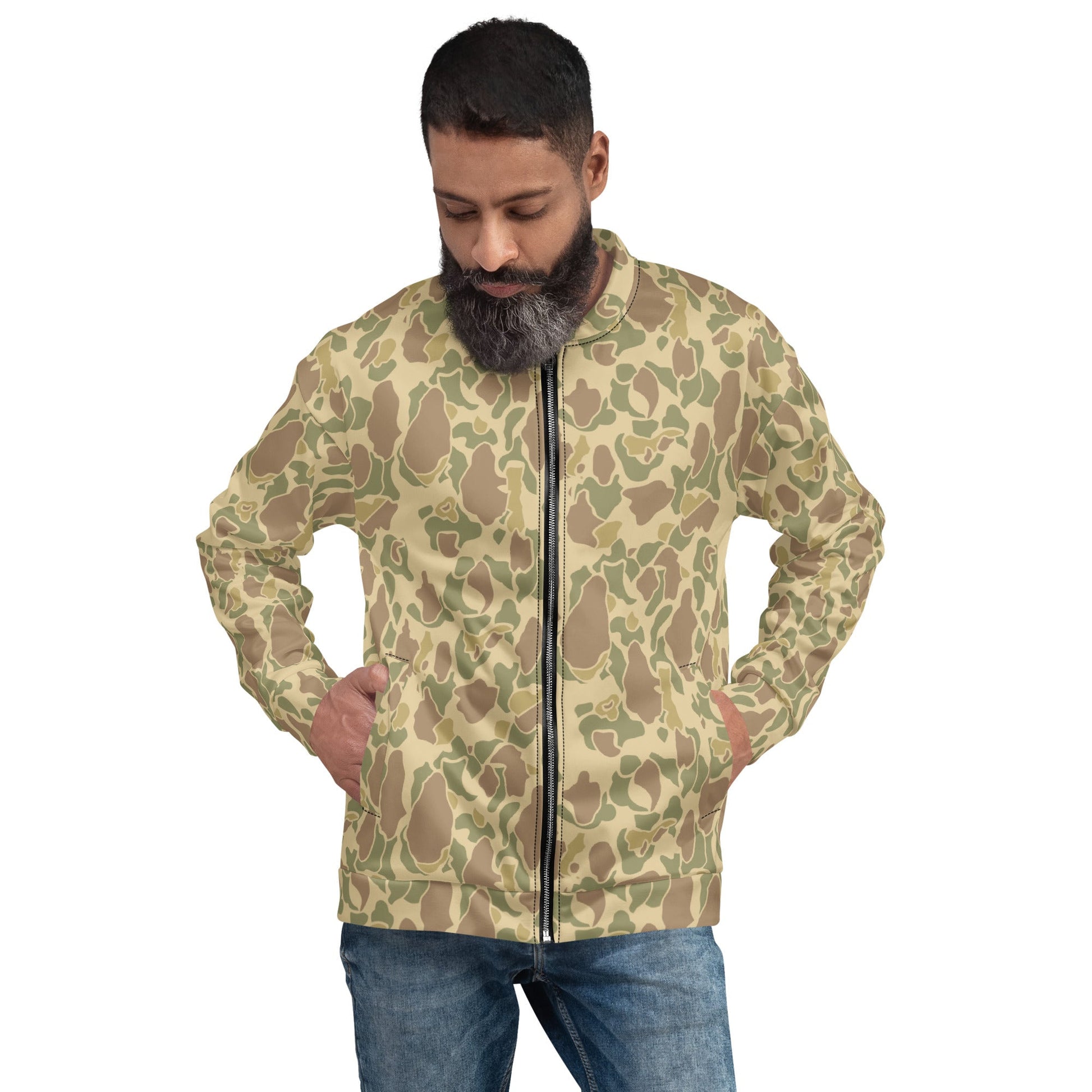 American Frog Skin Beach CAMO Unisex Bomber Jacket - Jackets