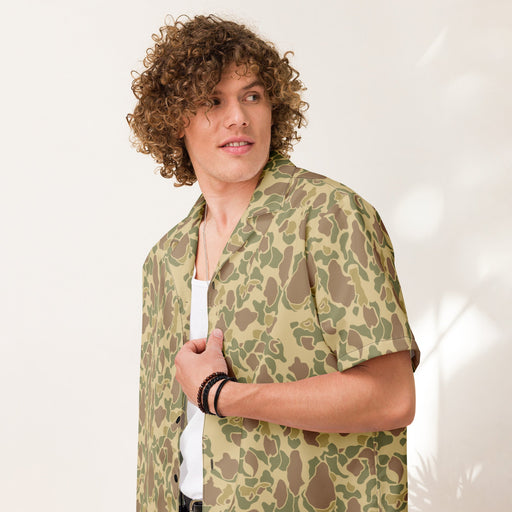 American Frog Skin Beach CAMO Unisex Short-Sleeve Button Shirt