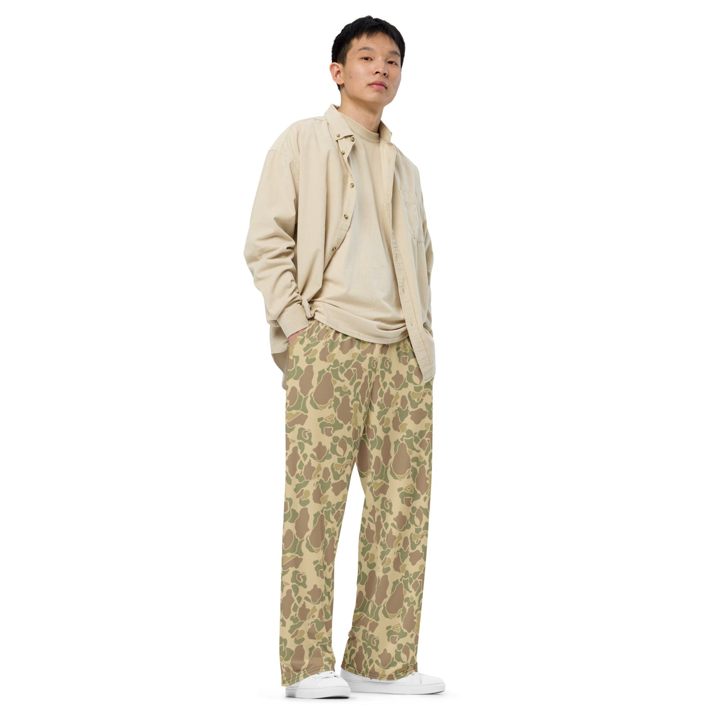 American Frog Skin Beach CAMO unisex wide-leg pants - Wide-leg Pants