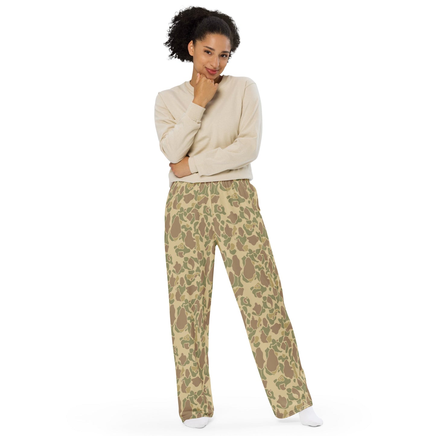 American Frog Skin Beach CAMO unisex wide-leg pants - Wide-leg Pants