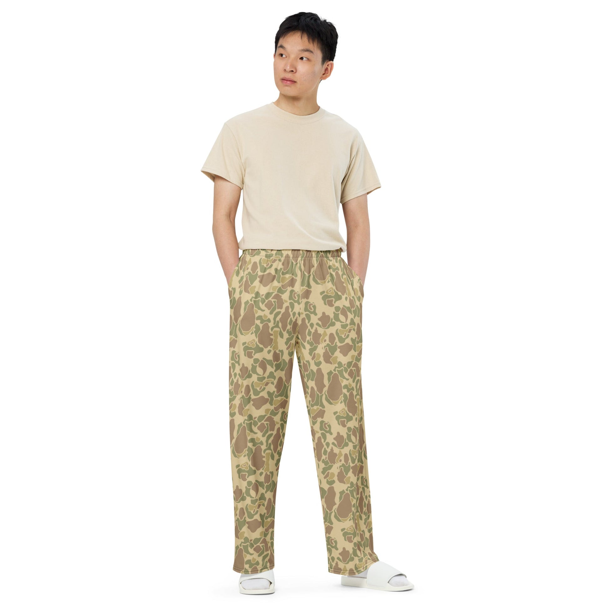 American Frog Skin Beach CAMO unisex wide-leg pants - Wide-leg Pants