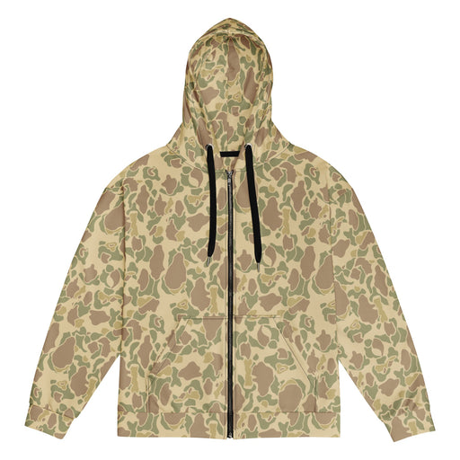 American Frog Skin Beach CAMO Unisex Zip Hoodie - 2XS