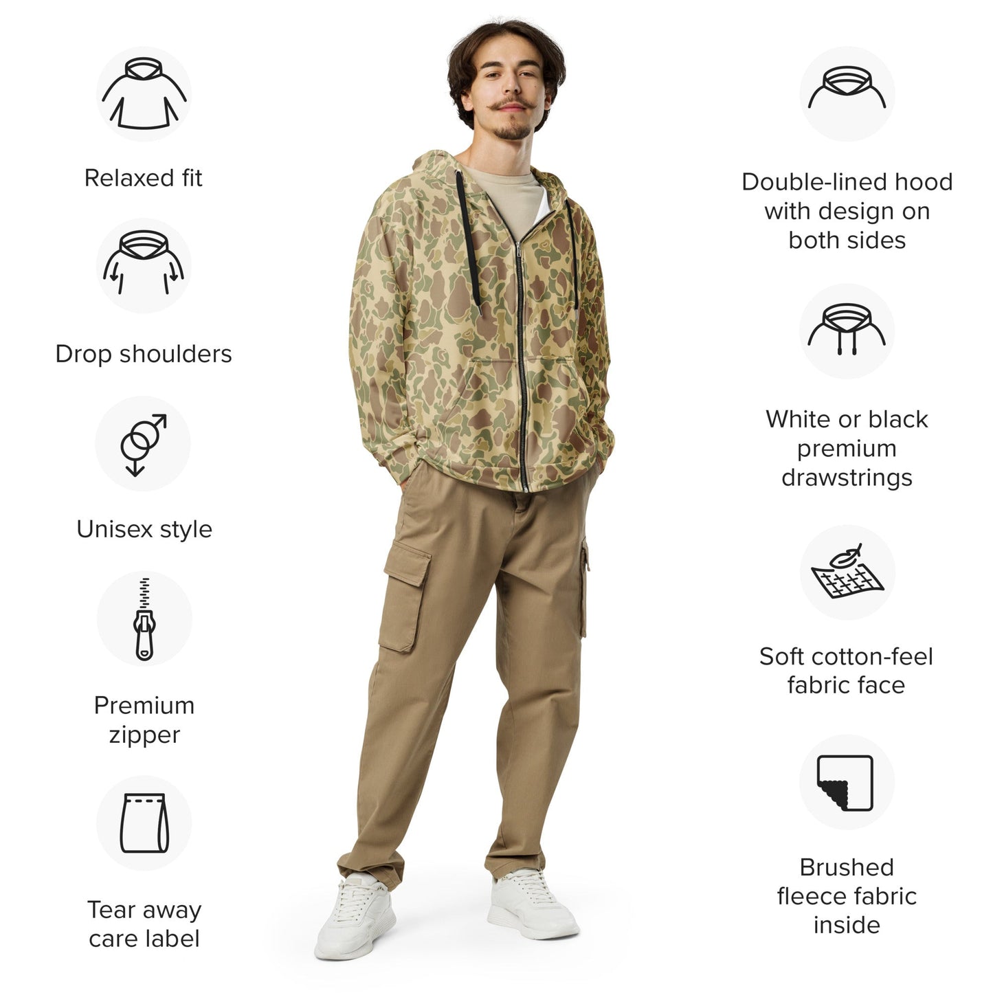 American Frog Skin Beach CAMO Unisex zip hoodie Zip Hoodies