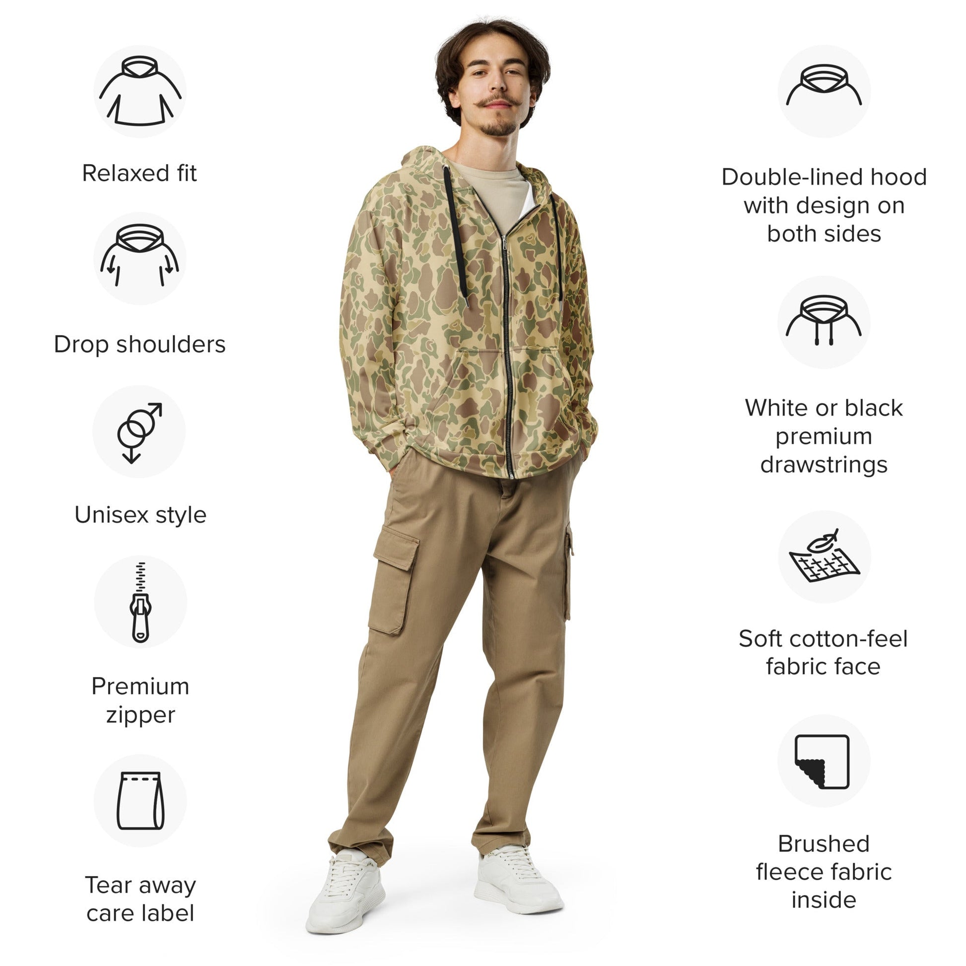 American Frog Skin Beach CAMO Unisex zip hoodie Zip Hoodies