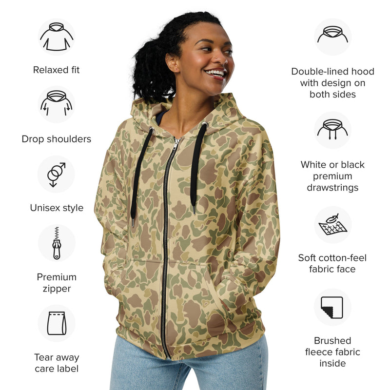 American Frog Skin Beach CAMO Unisex Zip Hoodie