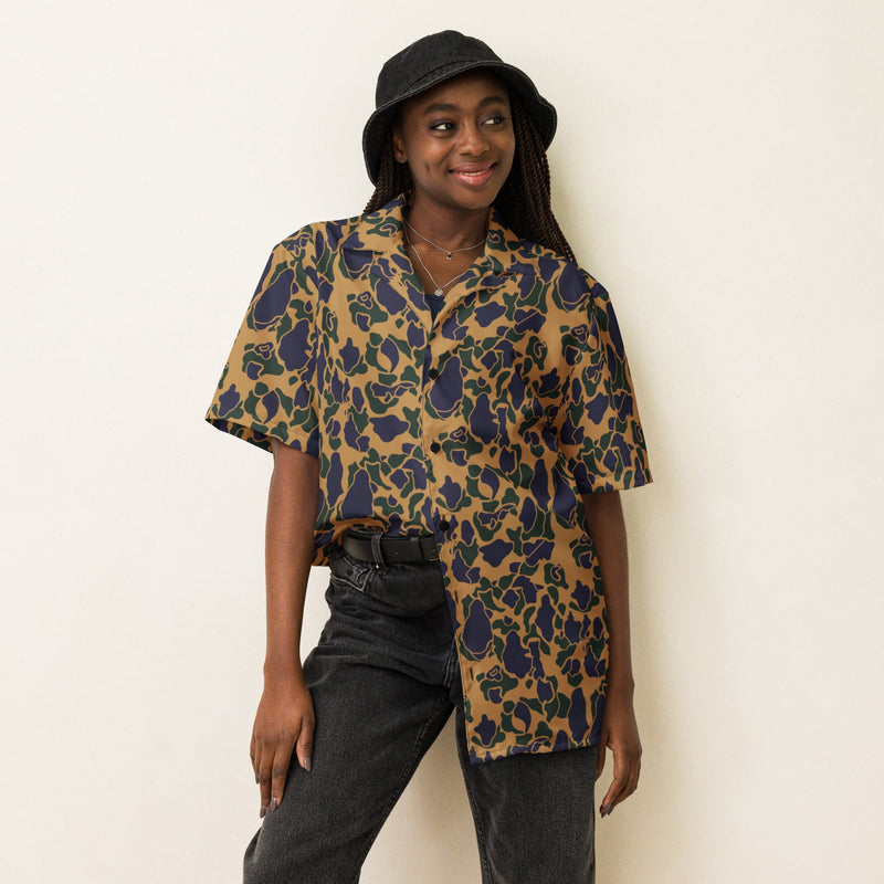 Frog Skin Dusk CAMO Unisex Short-Sleeve Button Shirt - Button-Up