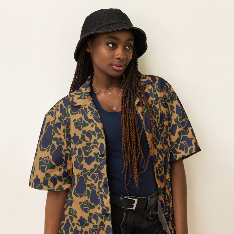 Frog Skin Dusk CAMO Unisex Short-Sleeve Button Shirt - Button-Up