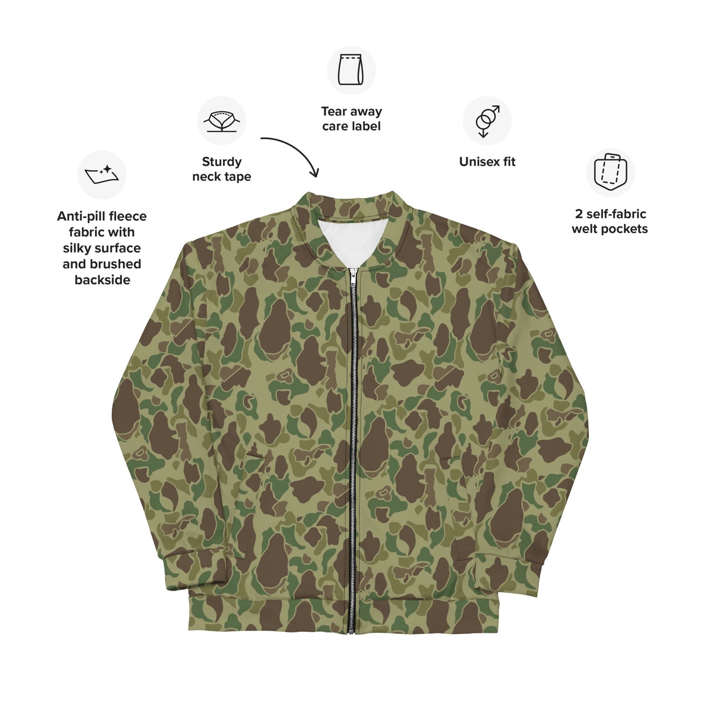 American Frog Skin Jungle CAMO Unisex Bomber Jacket - Jackets