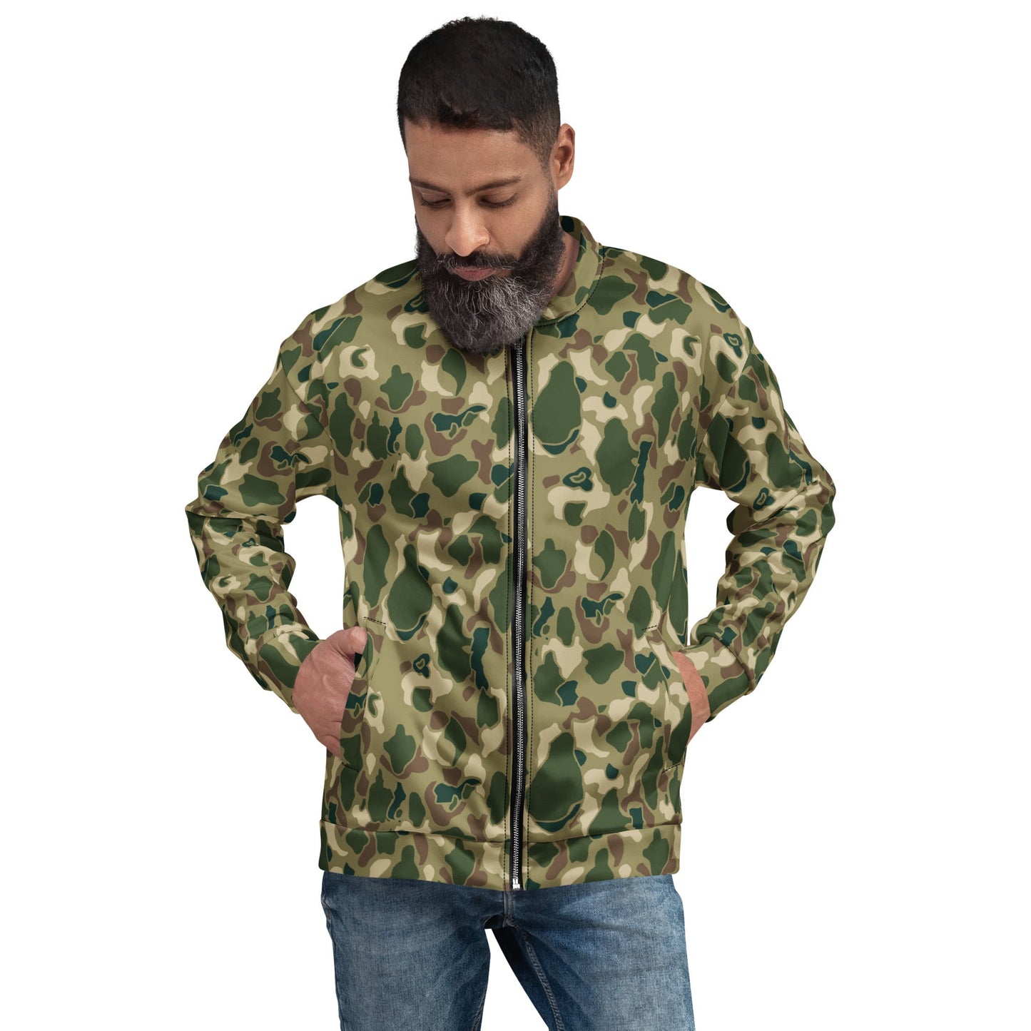 American Frog Skin Multi-terrain CAMO Unisex Bomber Jacket - XS