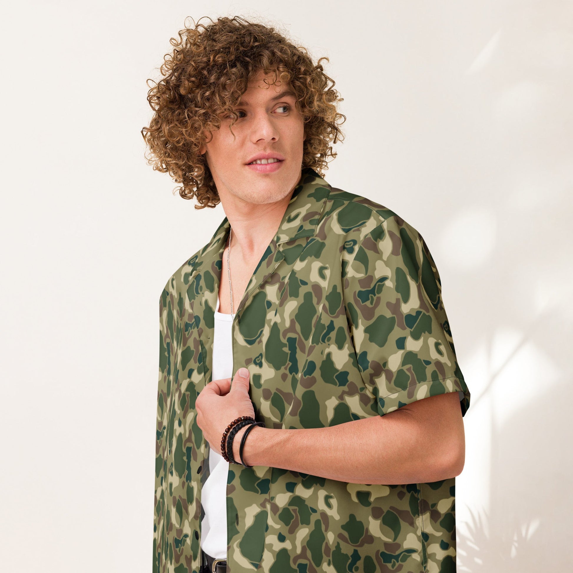 American Frog Skin Multi-terrain CAMO Unisex Short-Sleeve Button Shirt