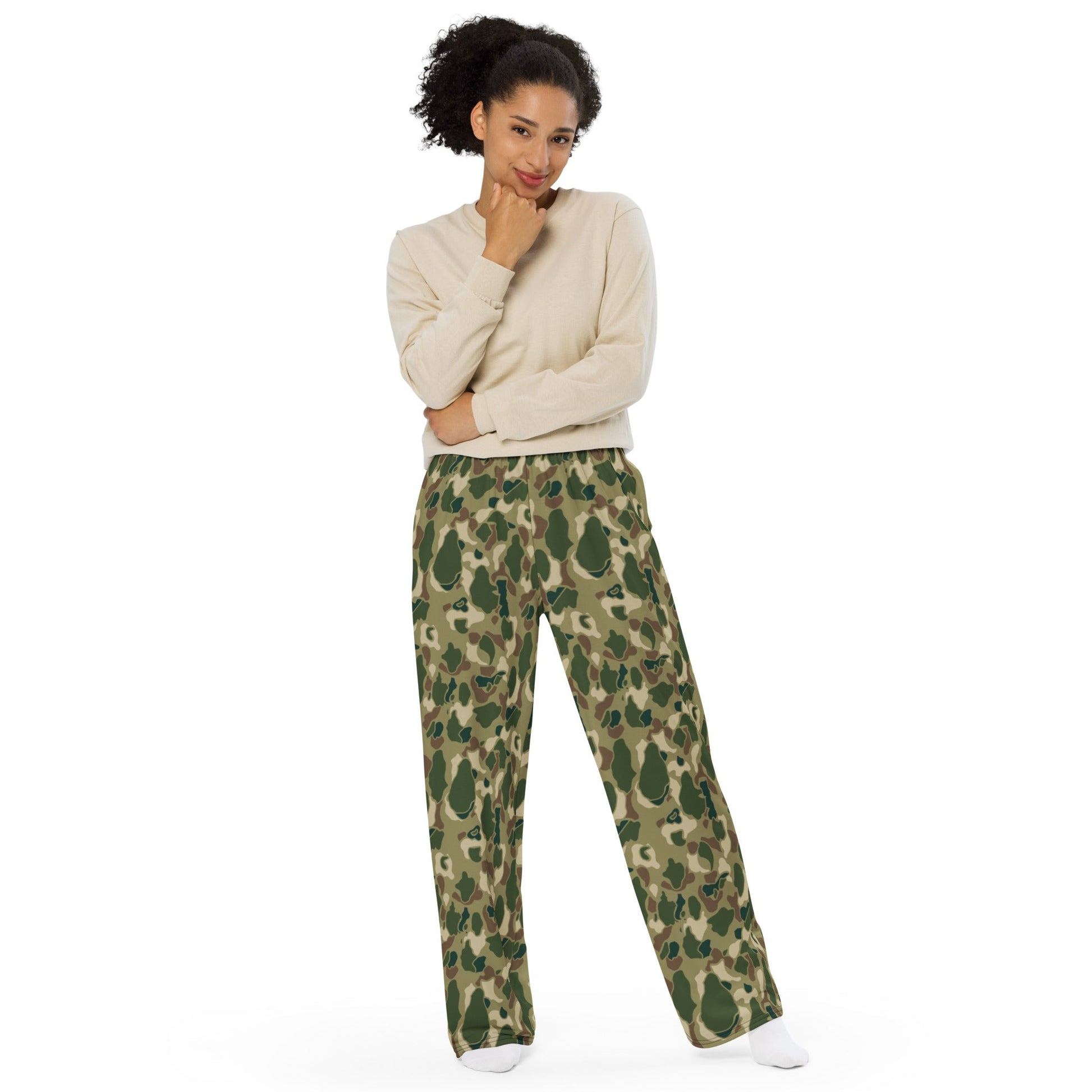 American Frog Skin Multi-terrain CAMO Unisex Wide-Leg Leisure Pants