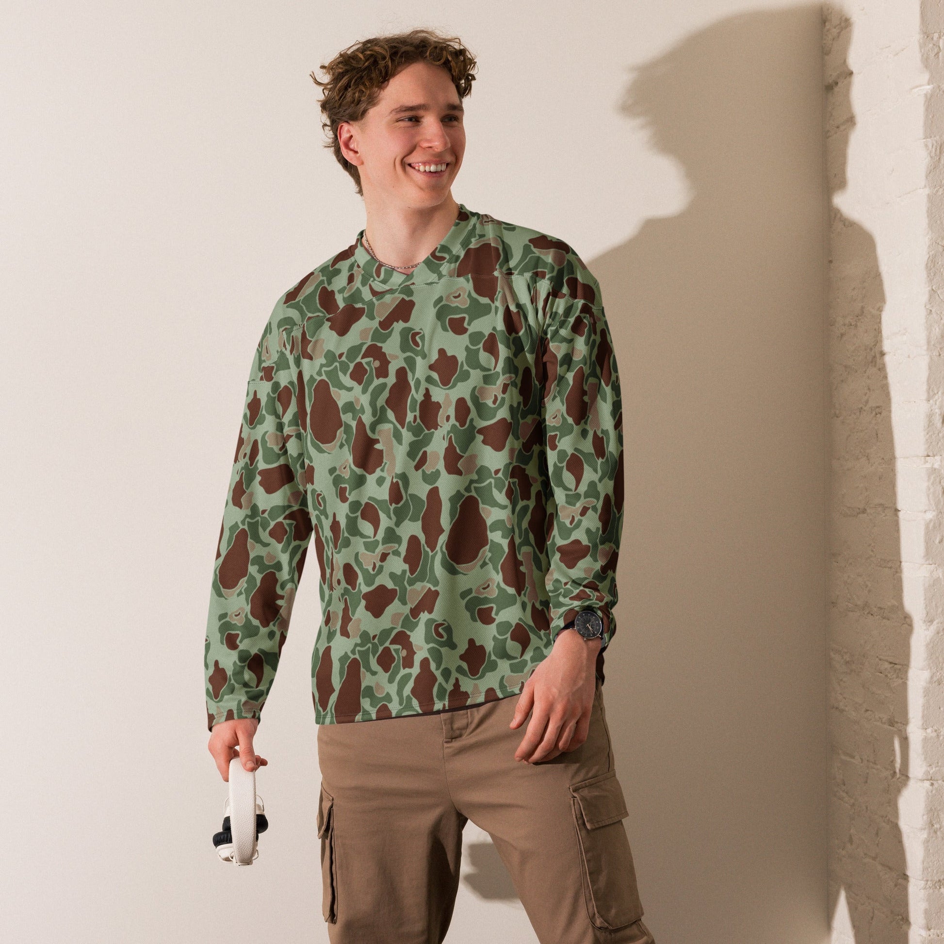 American Frog Skin Raider CAMO hockey fan jersey - Hockey Jerseys