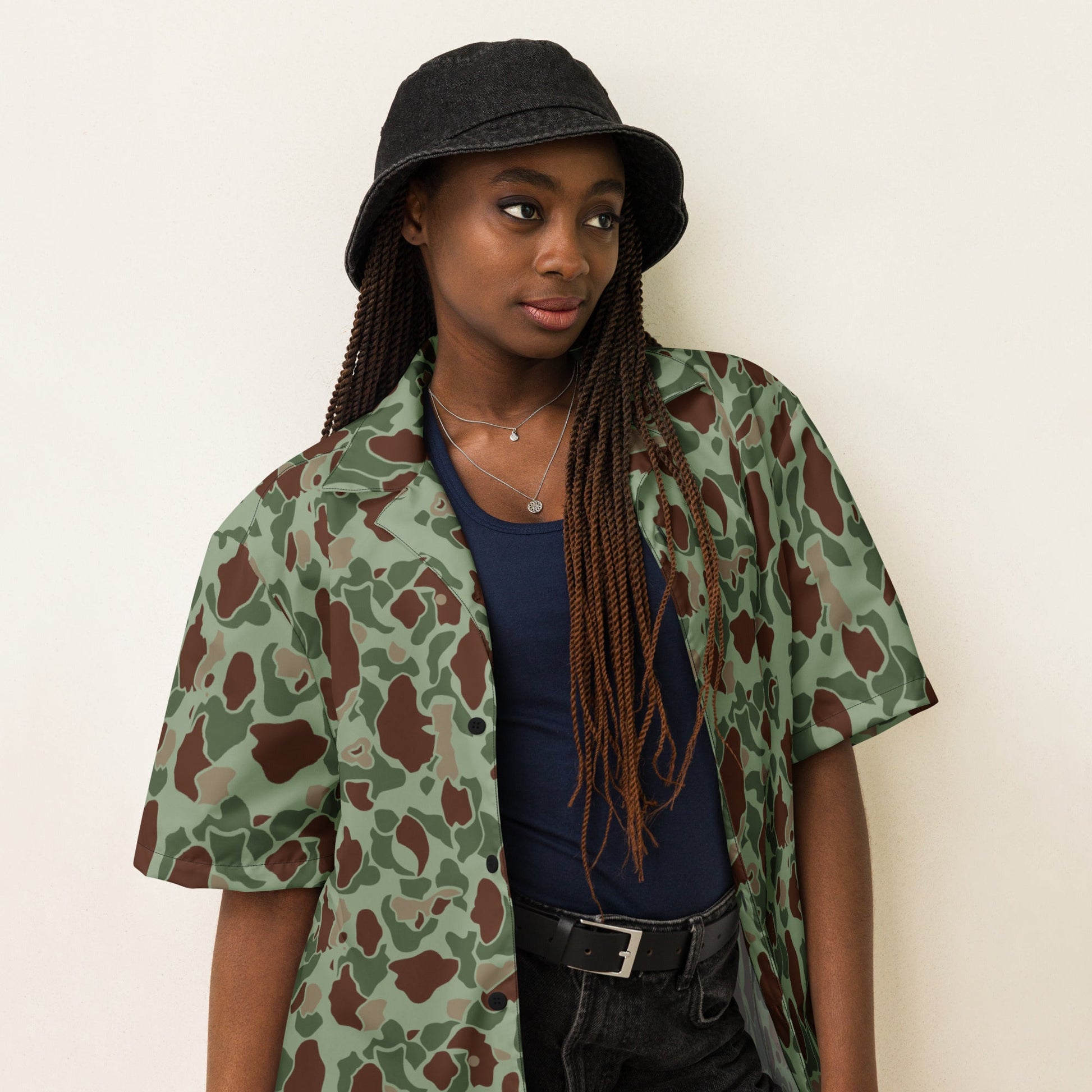 American Frog Skin Raider CAMO Unisex button shirt - Button Shirts