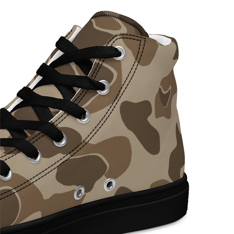 American Frog Skin Sandbeach CAMO Mens High-Top Canvas Shoes