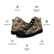 American Frog Skin Sandbeach CAMO Mens High-Top Canvas Shoes