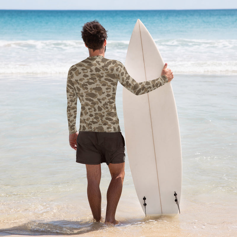 American Frog Skin Sandbeach CAMO Mens Long-Sleeve Rash Guard
