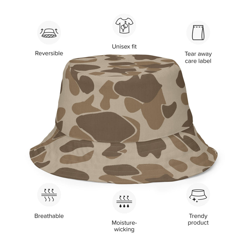 American Frog Skin Sandbeach CAMO Reversible Bucket Hat
