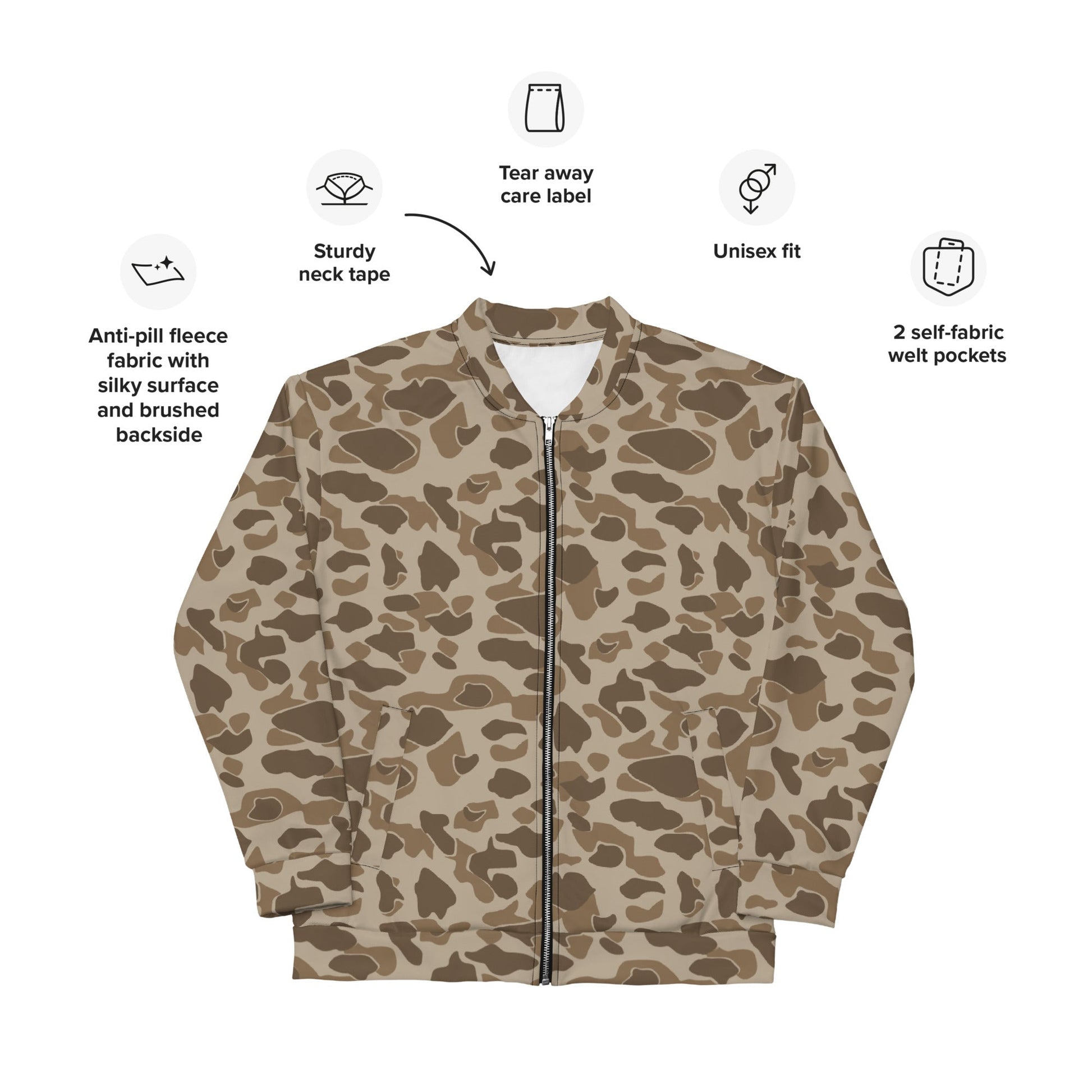American Frog Skin Sandbeach CAMO Unisex Bomber Jacket - Jackets