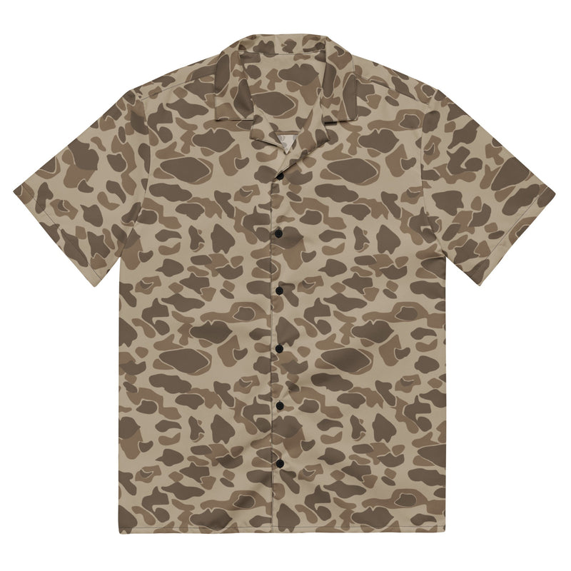 American Frog Skin Sandbeach CAMO Unisex Short-Sleeve Button Shirt - 2XS