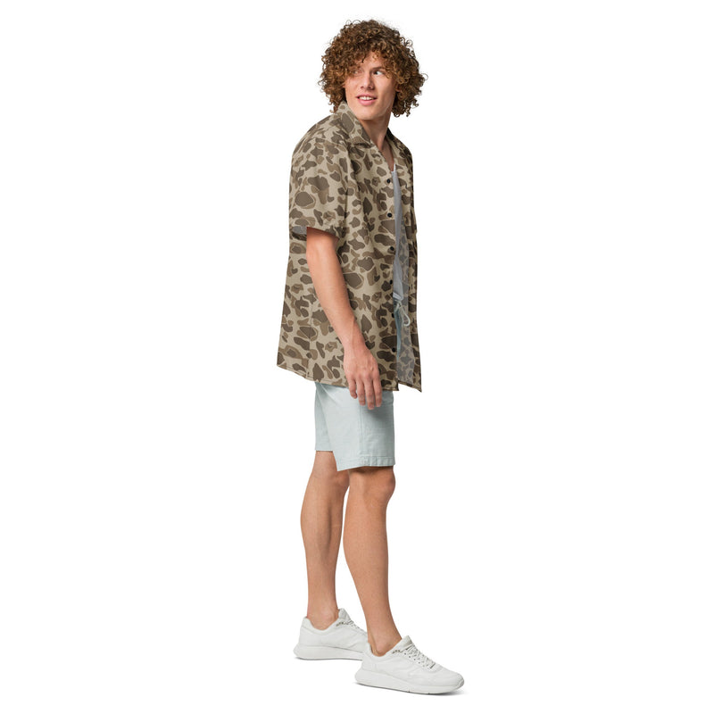 American Frog Skin Sandbeach CAMO Unisex Short-Sleeve Button Shirt